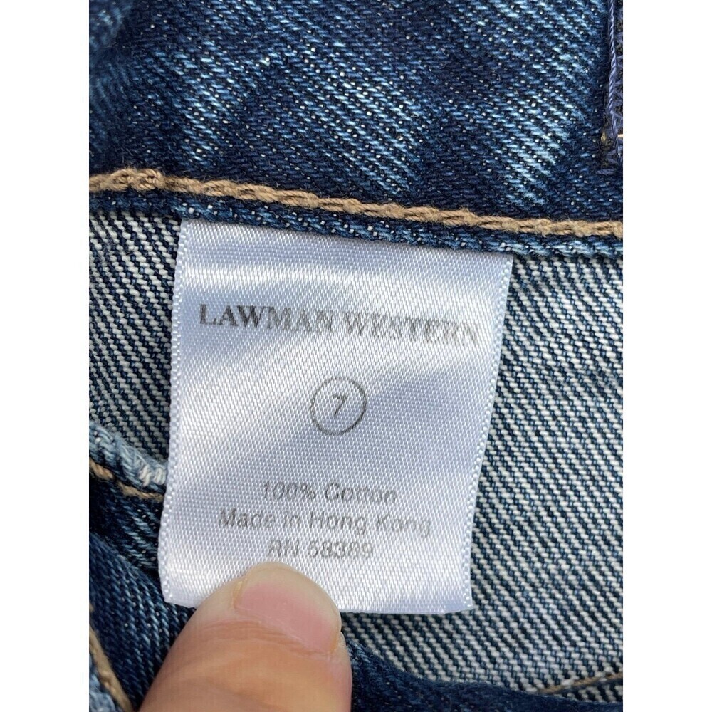 Lawman Embroidered Bootcut Jeans Sz 7 Floral - Picture 10 of 12